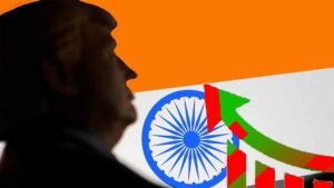 ভারতের ওপর আরোপিত যুক্তরাষ্ট্রের-৫০-শতাংশ শুল্ক বাংলাদেশের জন্য নতুন সম্ভাবনা তৈরী করেছে। এই প্রেক্ষিতে ট্রাম্প, ভারতীয় পতাকার প্রতীক এবং একটি গ্রাফে বাংলাদেশের পতাকার রং ব্যবহার করে একটি আদর্শ ফিচার ছবি বানানোর চেষ্টা করা হয়েছে।