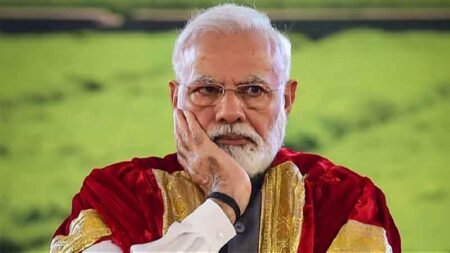 ভারতের প্রধানমন্ত্রী নরেন্দ্র মোদি ।